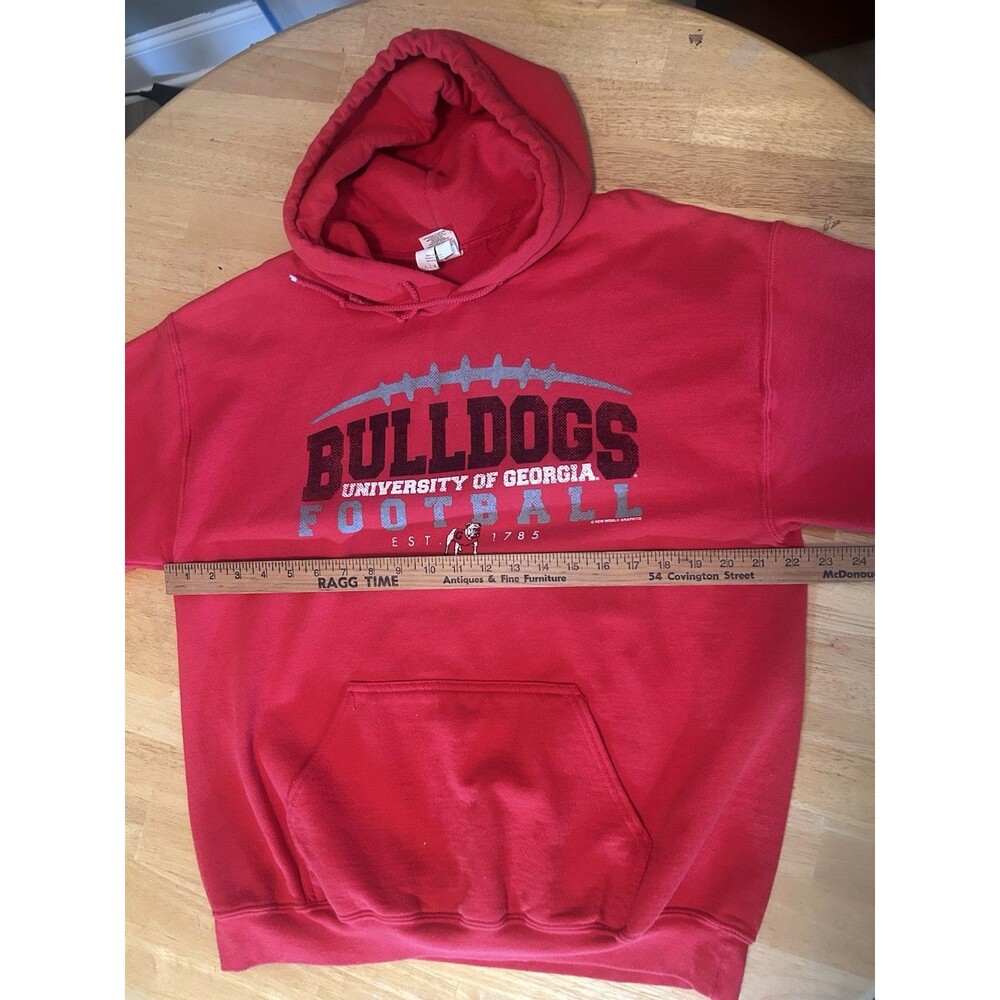 UGA Bulldogs Football Red Hoodie Womens LRG Gildan Heavy Blend Pullover Georgia - Picture 9 of 13